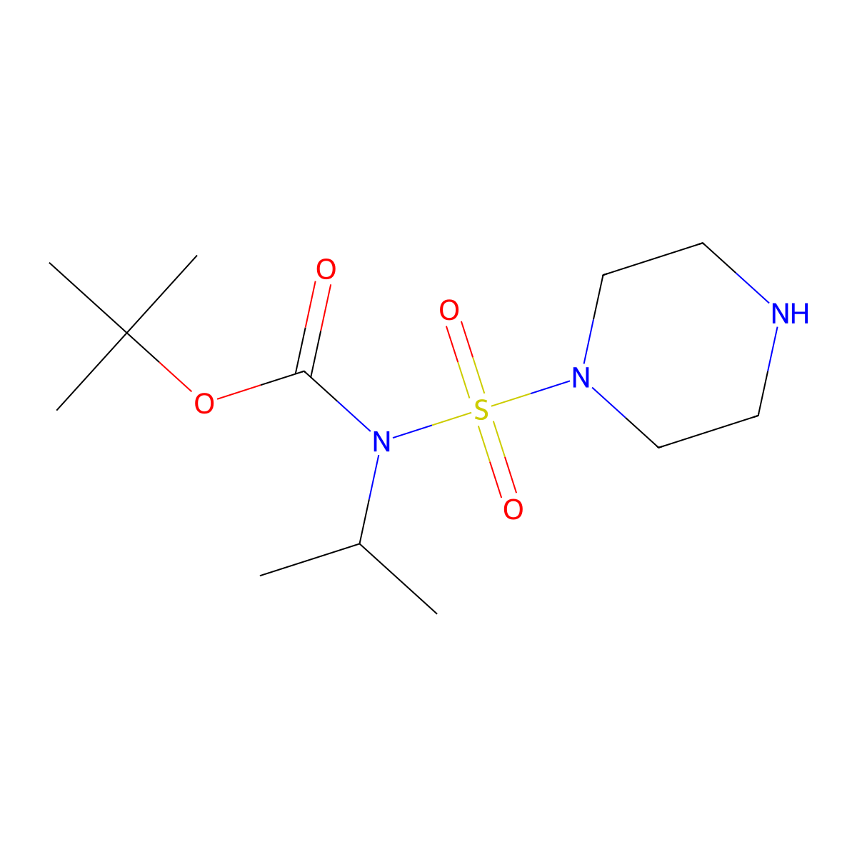 tert-butyl N-(piperazine-1-sulfonyl)-N-(propan-2-yl)carbamate molecular structure, CAS 2680898-20-6