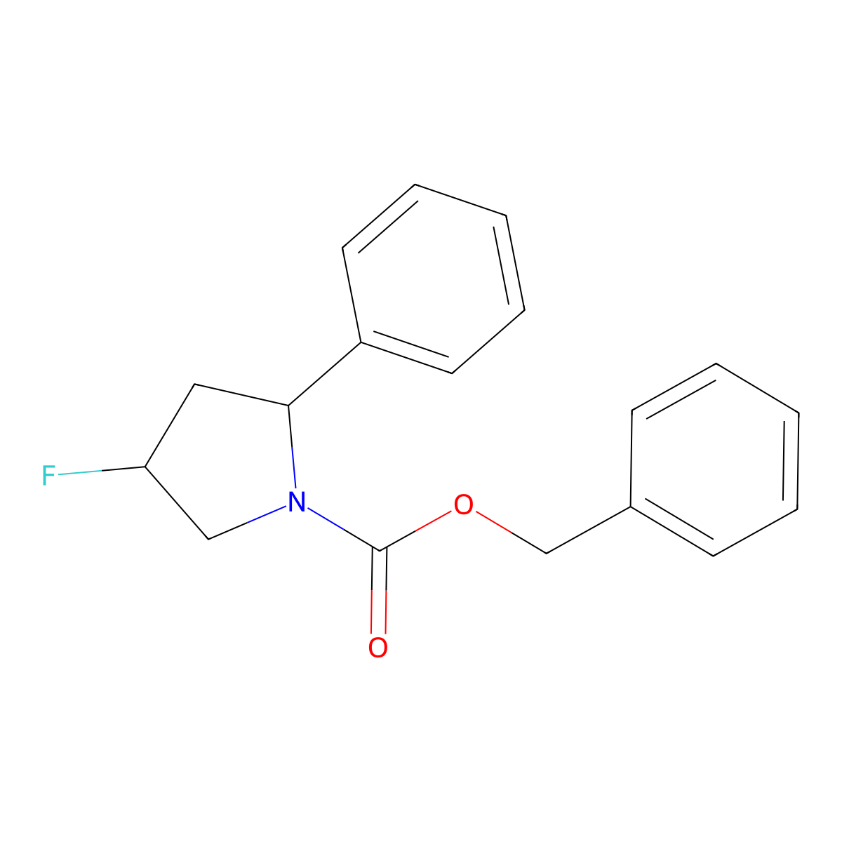 Benzyl 4-fluoro-2-phenylpyrrolidine-1-carboxylate molecular structure, CAS 2680898-21-7