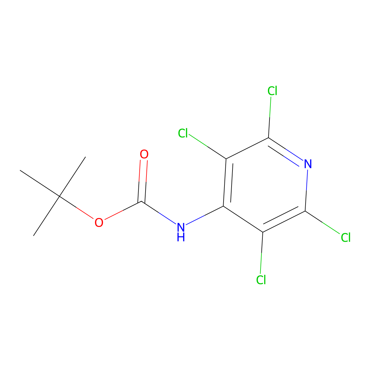 tert-butyl N-(2,3,5,6-tetrachloropyridin-4-yl)carbamate molecular structure, CAS 2680898-22-8