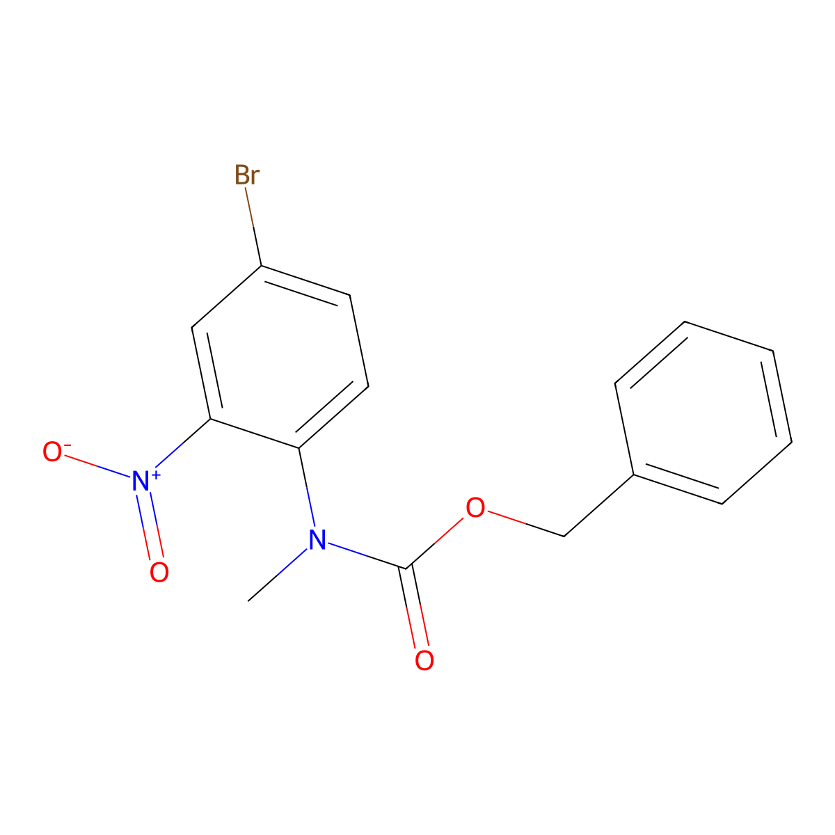 benzyl N-(4-bromo-2-nitrophenyl)-N-methylcarbamate molecular structure, CAS 2680898-29-5