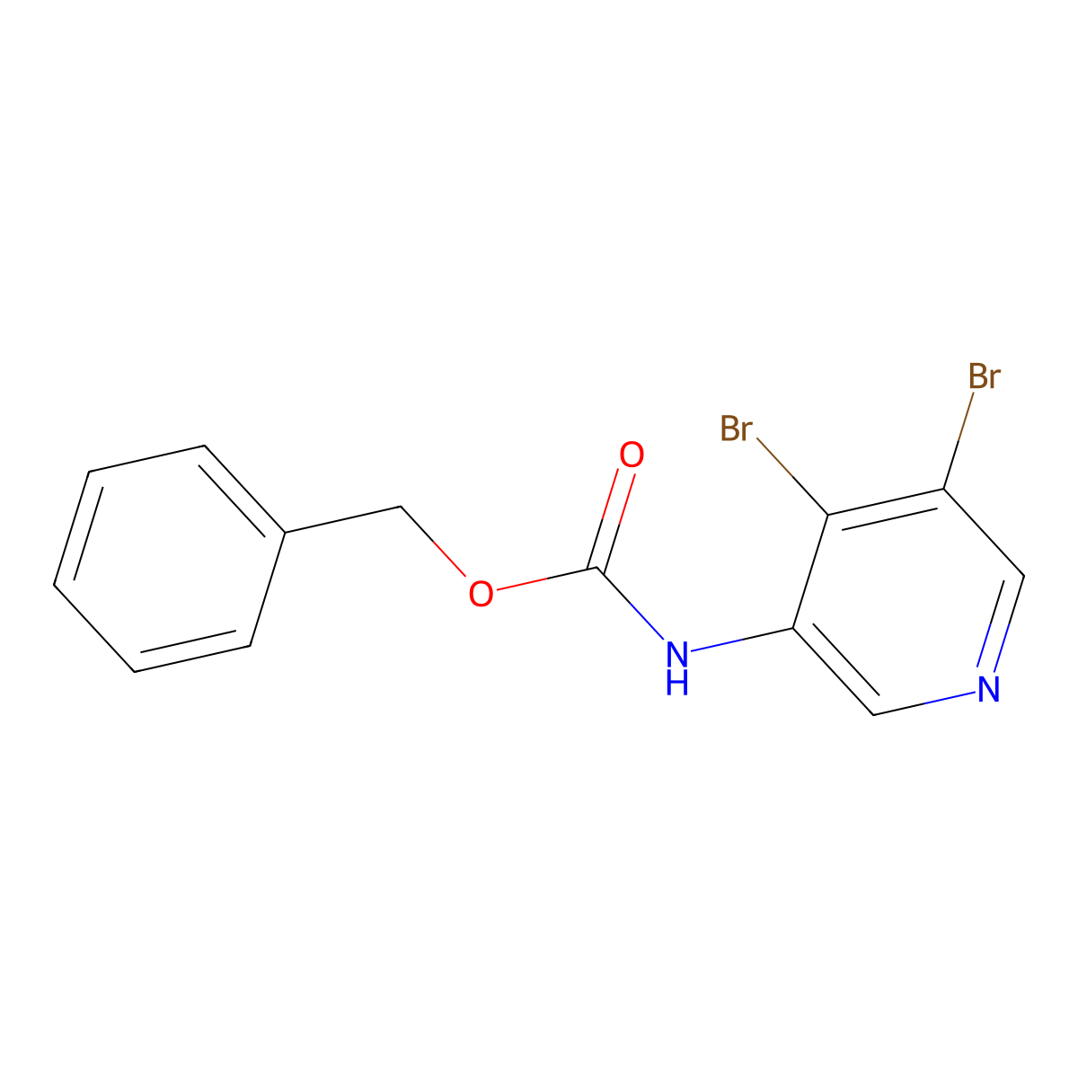 benzyl N-(4,5-dibromopyridin-3-yl)carbamate molecular structure, CAS 2680898-34-2