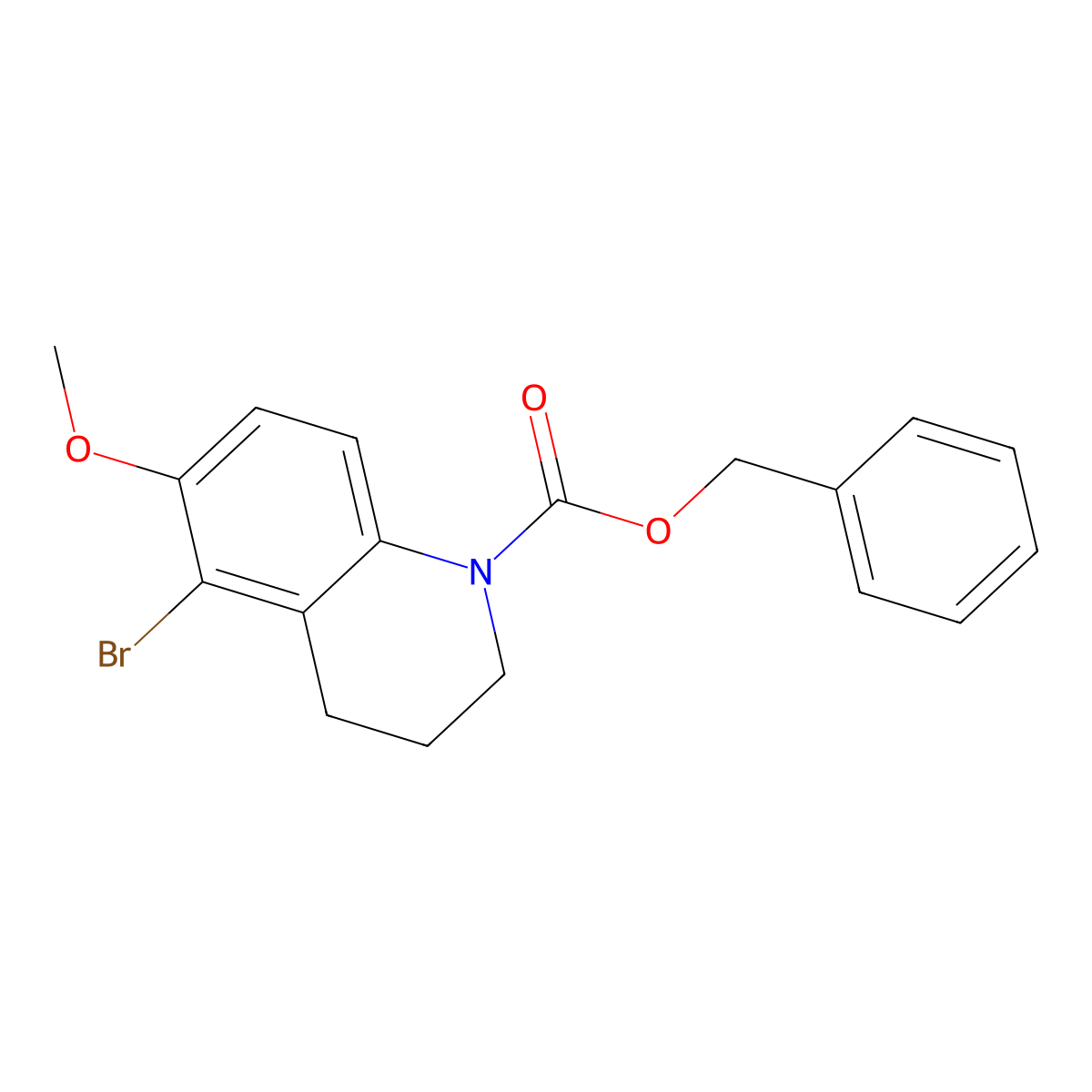 Benzyl 5-bromo-6-methoxy-1,2,3,4-tetrahydroquinoline-1-carboxylate molecular structure, CAS 2680898-36-4