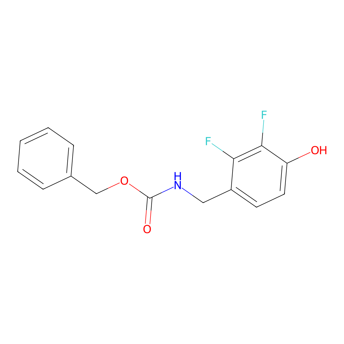 benzyl N-[(2,3-difluoro-4-hydroxyphenyl)methyl]carbamate molecular structure, CAS 2680898-37-5