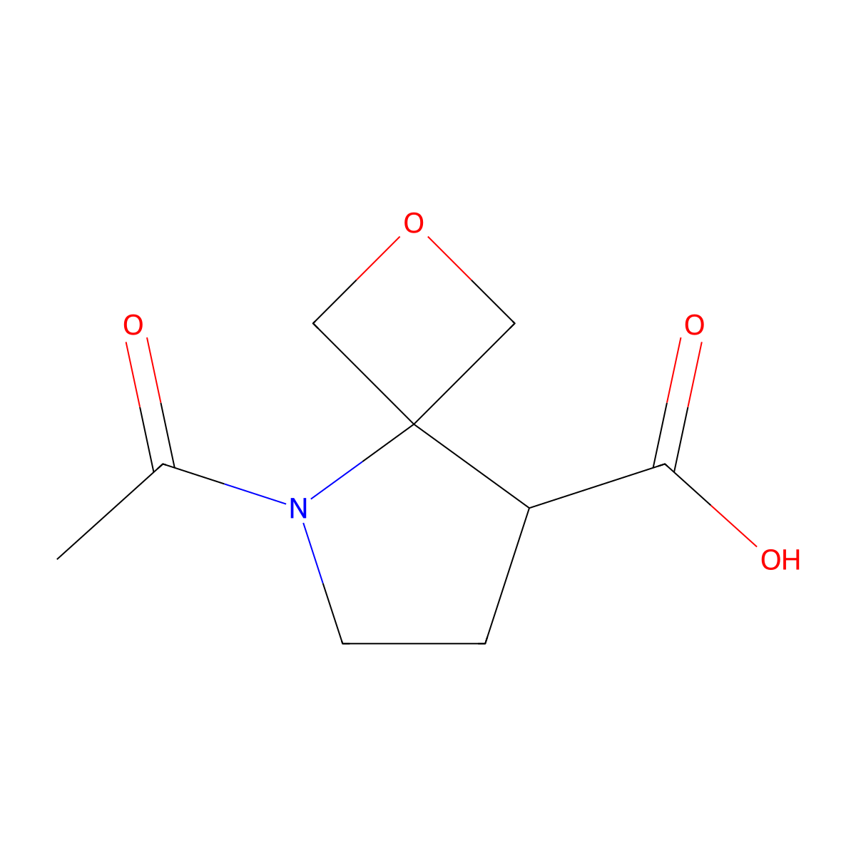5-Acetyl-2-oxa-5-azaspiro[3.4]octane-8-carboxylic acid molecular structure, CAS 2680898-42-2