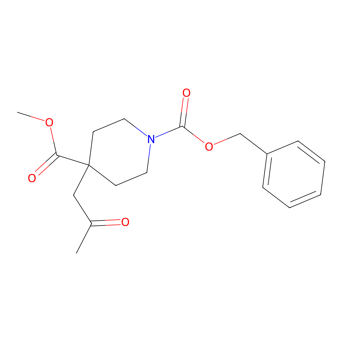 1-Benzyl 4-methyl 4-(2-oxopropyl)piperidine-1,4-dicarboxylate molecular structure, CAS 2680898-44-4
