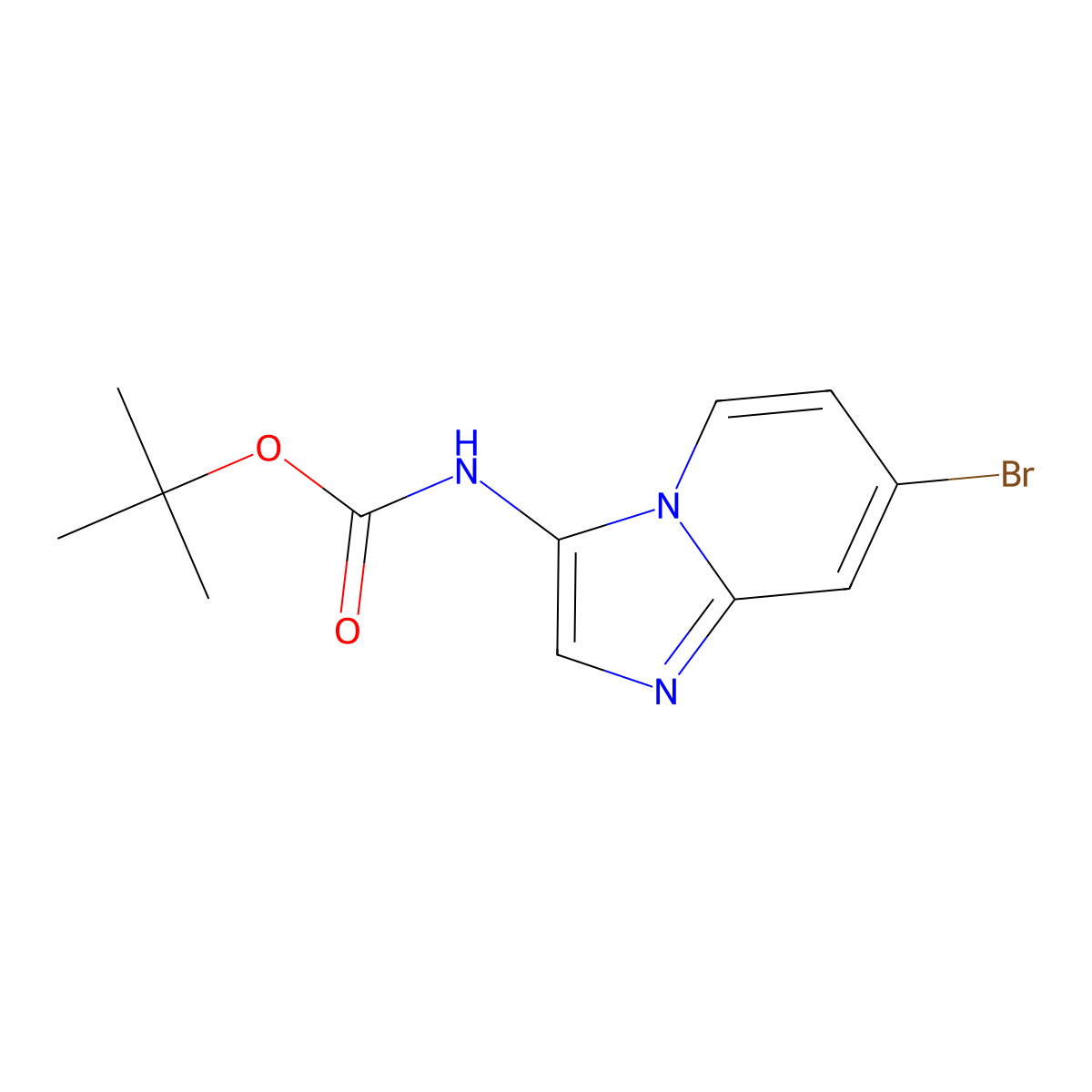 tert-butyl N-{7-bromoimidazo[1,2-a]pyridin-3-yl}carbamate molecular structure, CAS 2680898-51-3