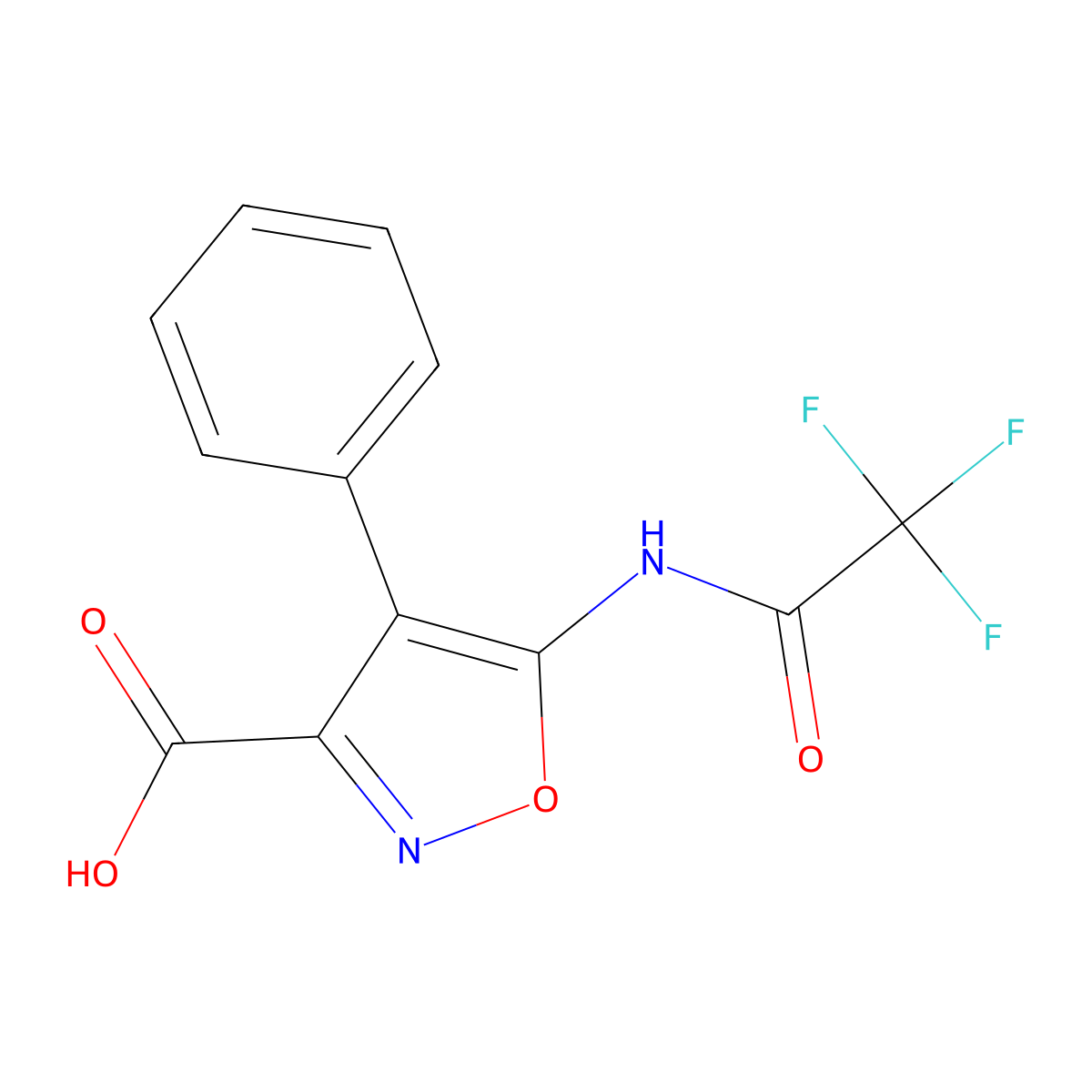 4-Phenyl-5-(2,2,2-trifluoroacetamido)-1,2-oxazole-3-carboxylic acid molecular structure, CAS 2680898-58-0