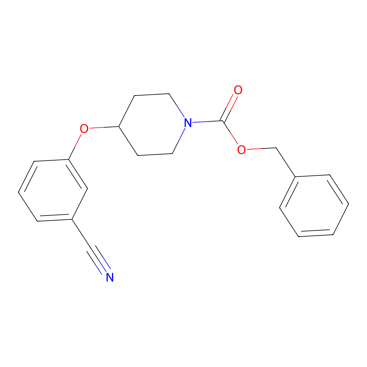 Benzyl 4-(3-cyanophenoxy)piperidine-1-carboxylate molecular structure, CAS 2680898-60-4