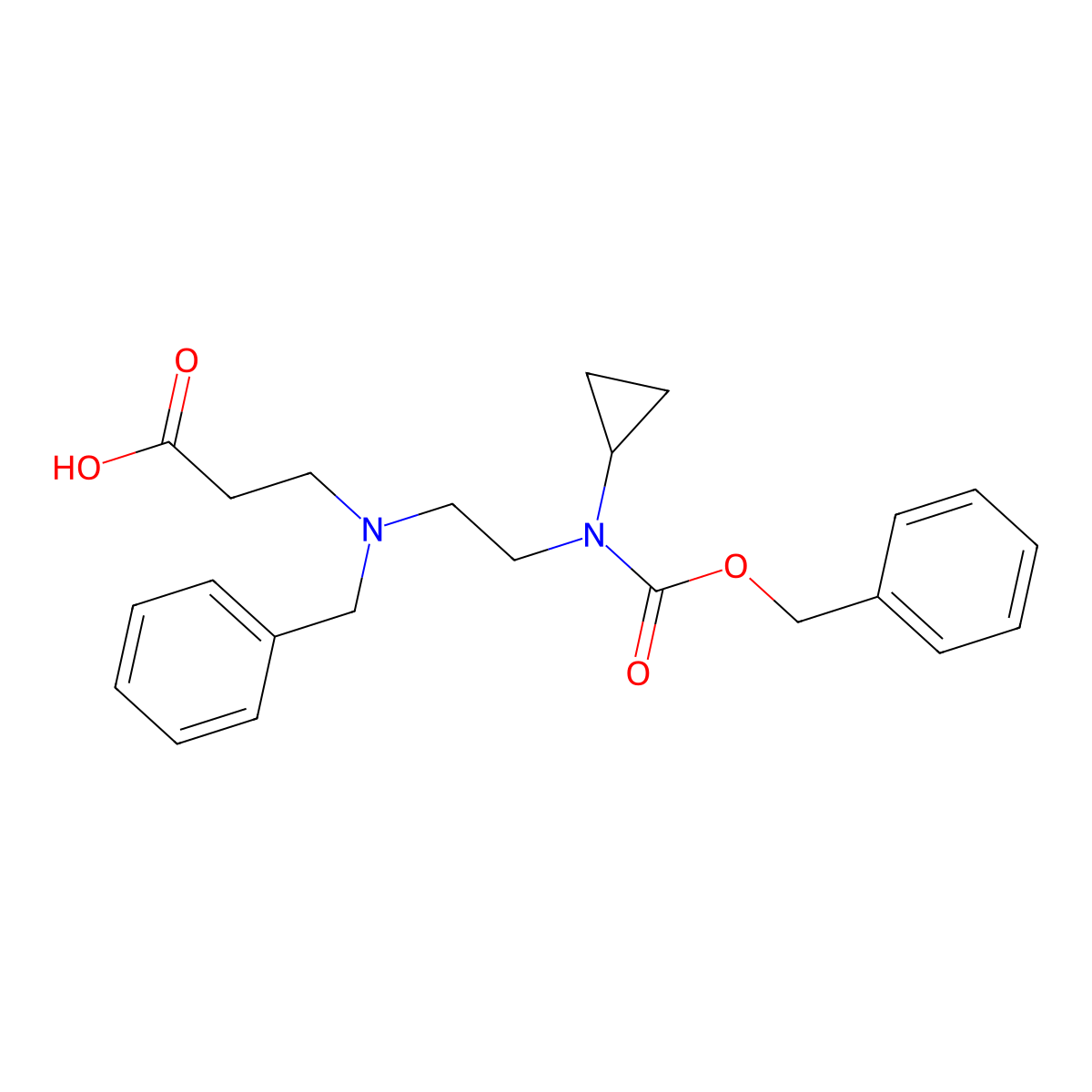 3-[Benzyl(2-{[(benzyloxy)carbonyl](cyclopropyl)amino}ethyl)amino]propanoic acid molecular structure, CAS 2680898-71-7