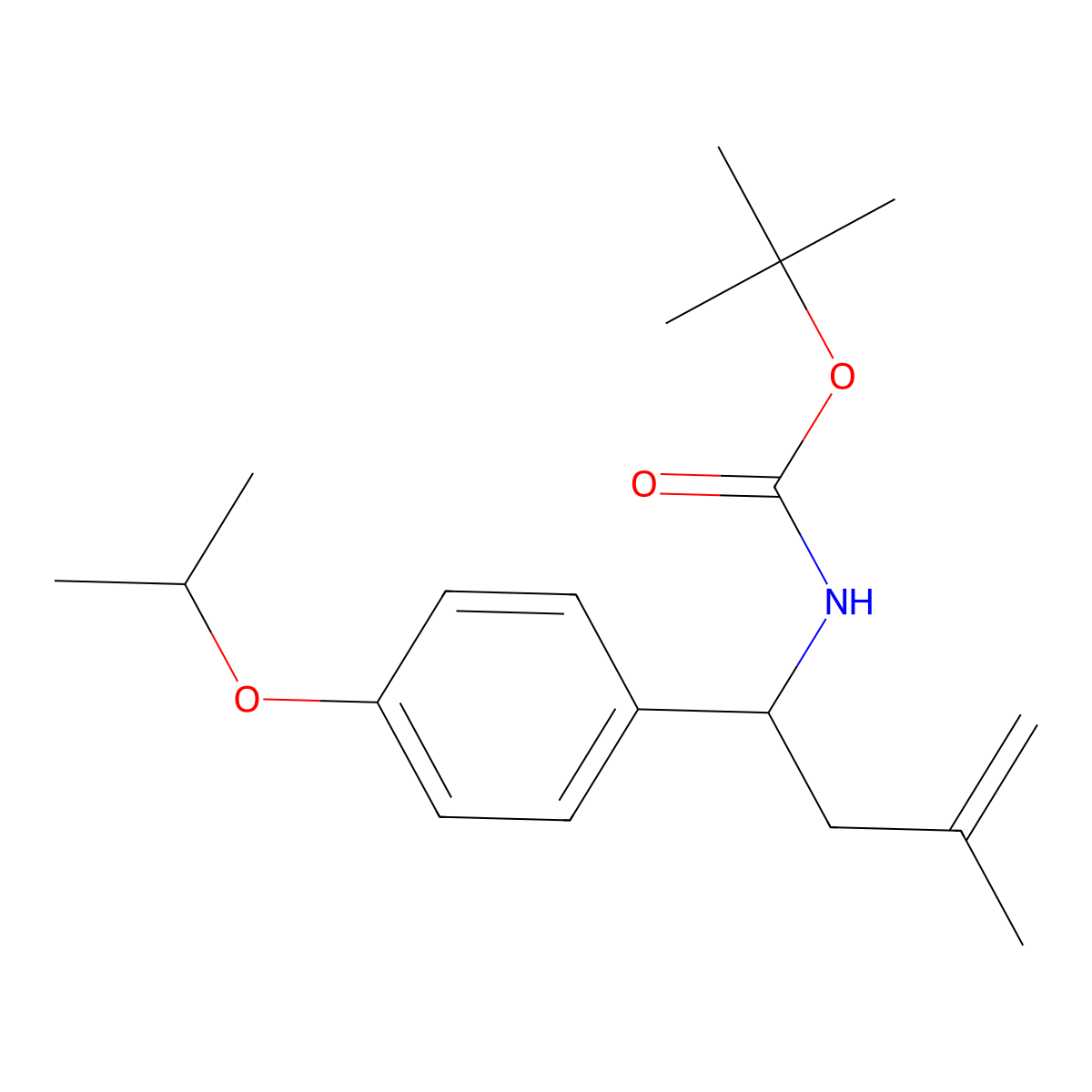 tert-butyl N-{3-methyl-1-[4-(propan-2-yloxy)phenyl]but-3-en-1-yl}carbamate molecular structure, CAS 2680898-99-9