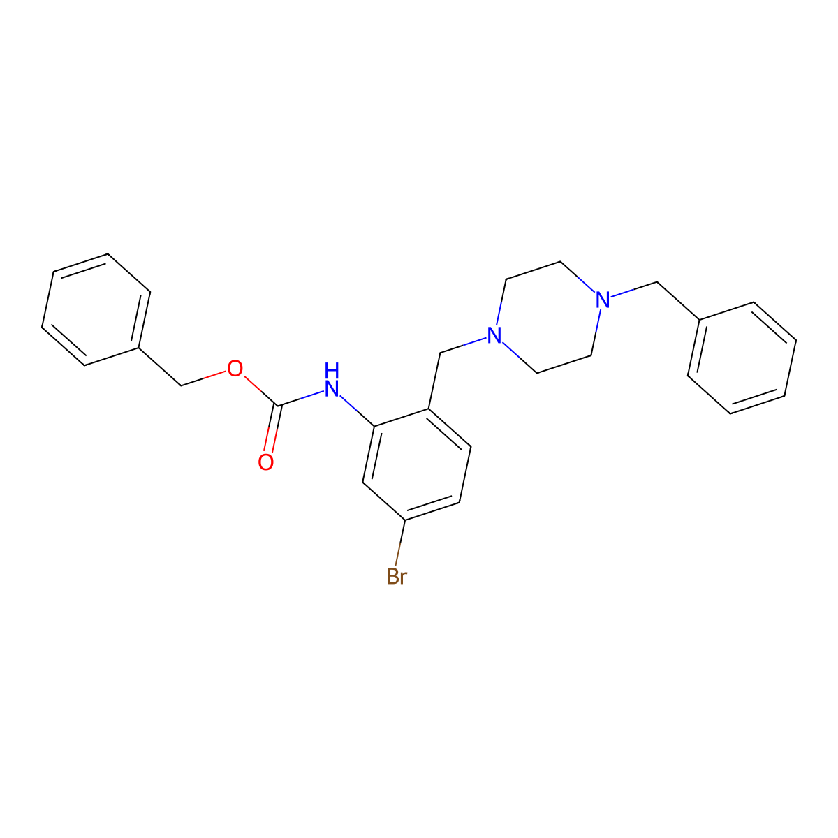 benzyl N-{2-[(4-benzylpiperazin-1-yl)methyl]-5-bromophenyl}carbamate molecular structure, CAS 2680899-04-9