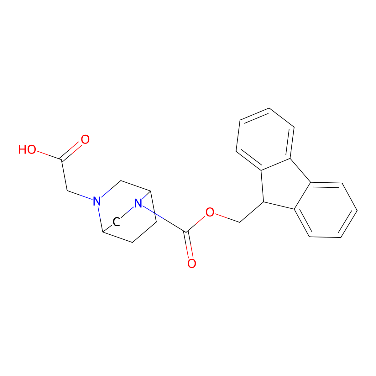 2-(5-{[(9H-fluoren-9-yl)methoxy]carbonyl}-2,5-diazabicyclo[2.2.2]octan-2-yl)acetic acid molecular structure, CAS 2680899-07-2