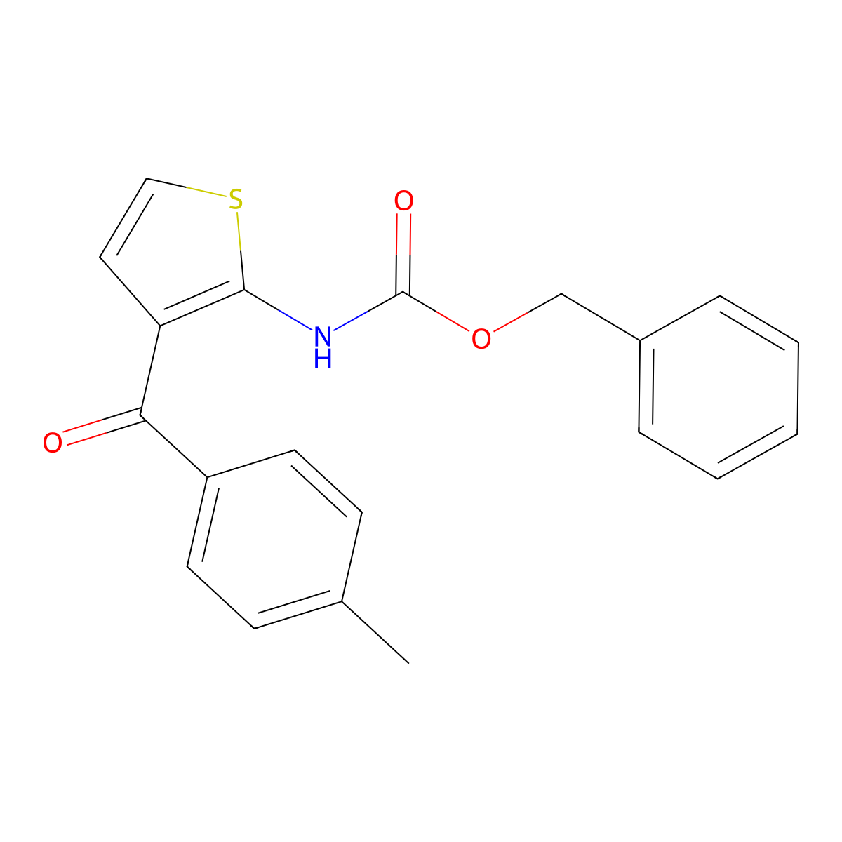 benzyl N-[3-(4-methylbenzoyl)thiophen-2-yl]carbamate molecular structure, CAS 2680899-11-8