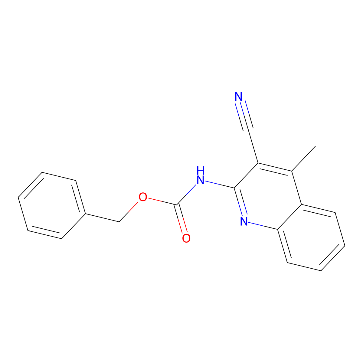 benzyl N-(3-cyano-4-methylquinolin-2-yl)carbamate molecular structure, CAS 2680899-14-1