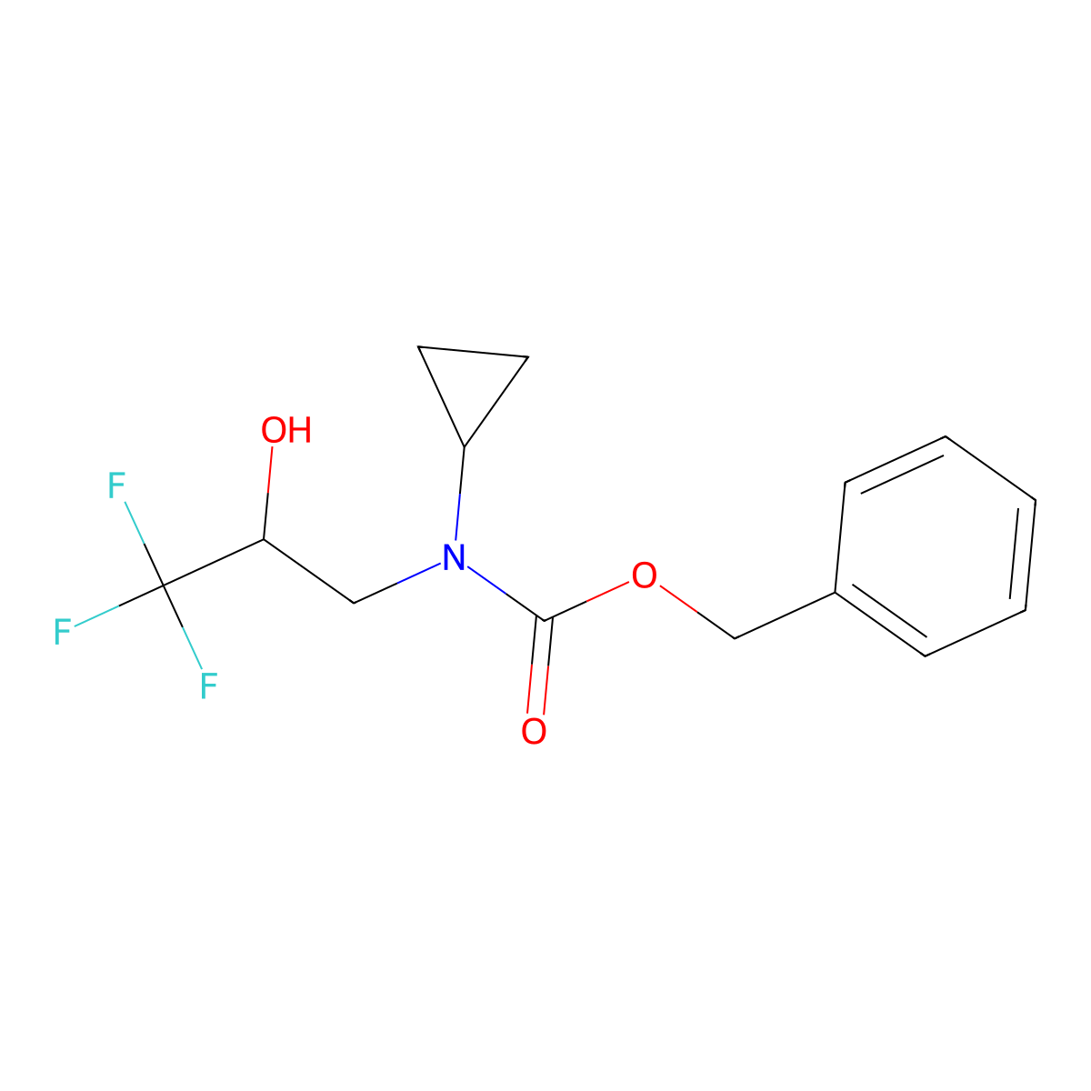 benzyl N-cyclopropyl-N-(3,3,3-trifluoro-2-hydroxypropyl)carbamate molecular structure, CAS 2680899-20-9