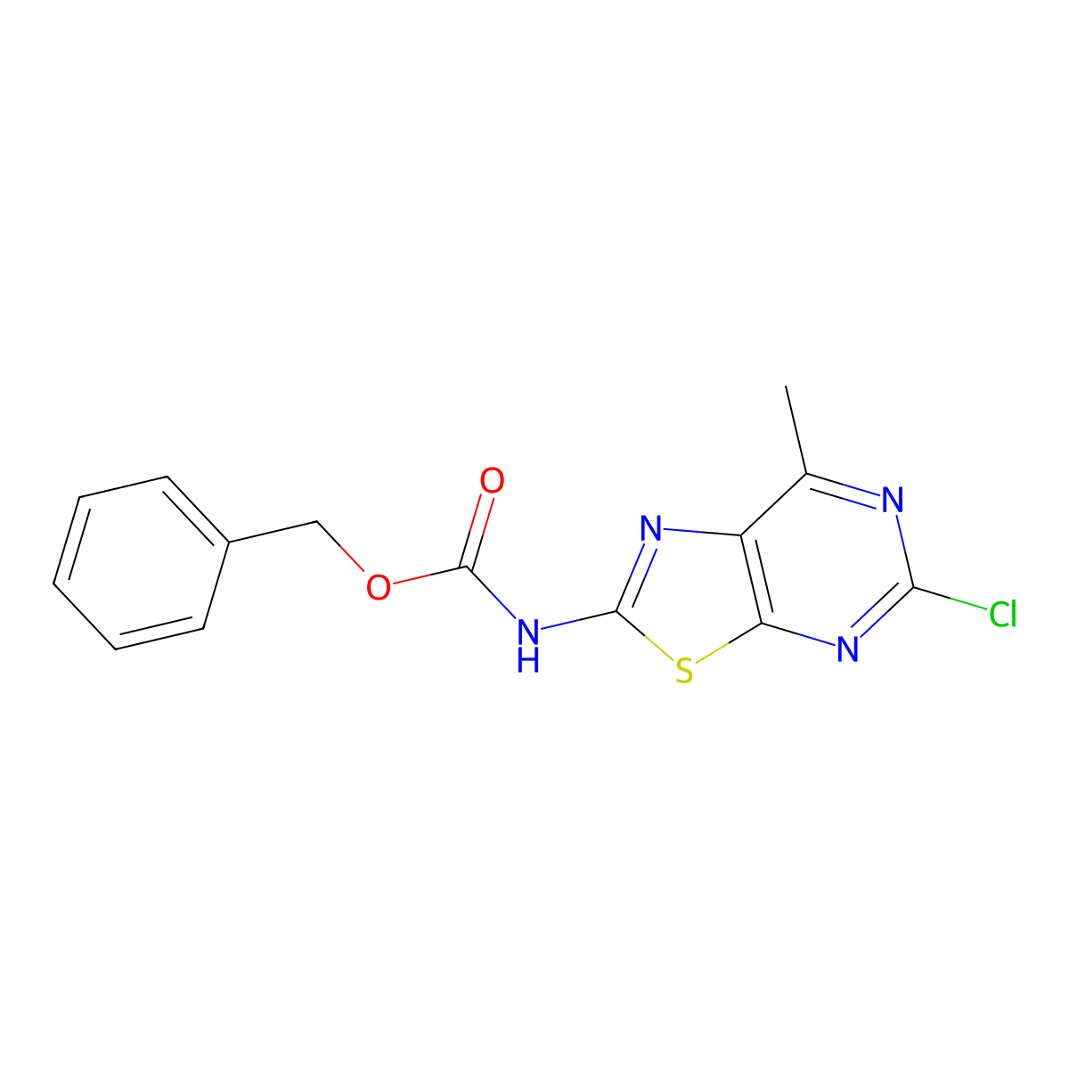 benzyl N-{5-chloro-7-methyl-[1,3]thiazolo[5,4-d]pyrimidin-2-yl}carbamate molecular structure, CAS 2680899-21-0