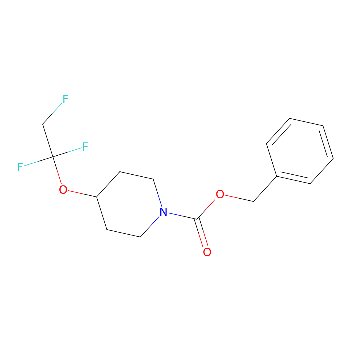 Benzyl 4-(1,1,2-trifluoroethoxy)piperidine-1-carboxylate molecular structure, CAS 2680899-24-3