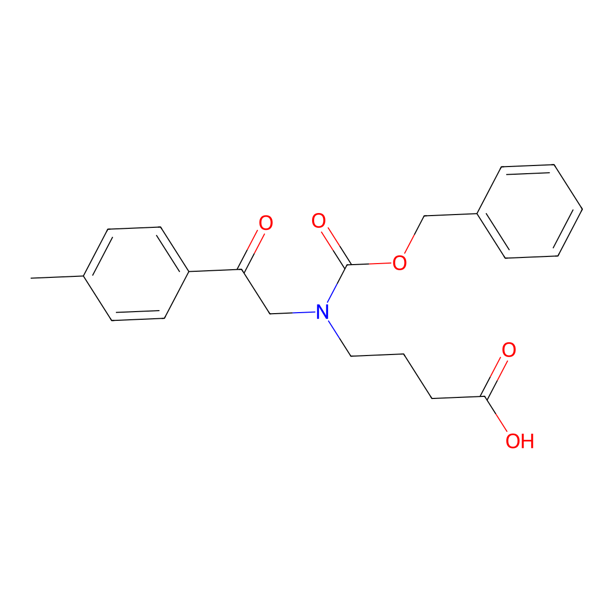 4-{[(Benzyloxy)carbonyl][2-(4-methylphenyl)-2-oxoethyl]amino}butanoic acid molecular structure, CAS 2680899-47-0
