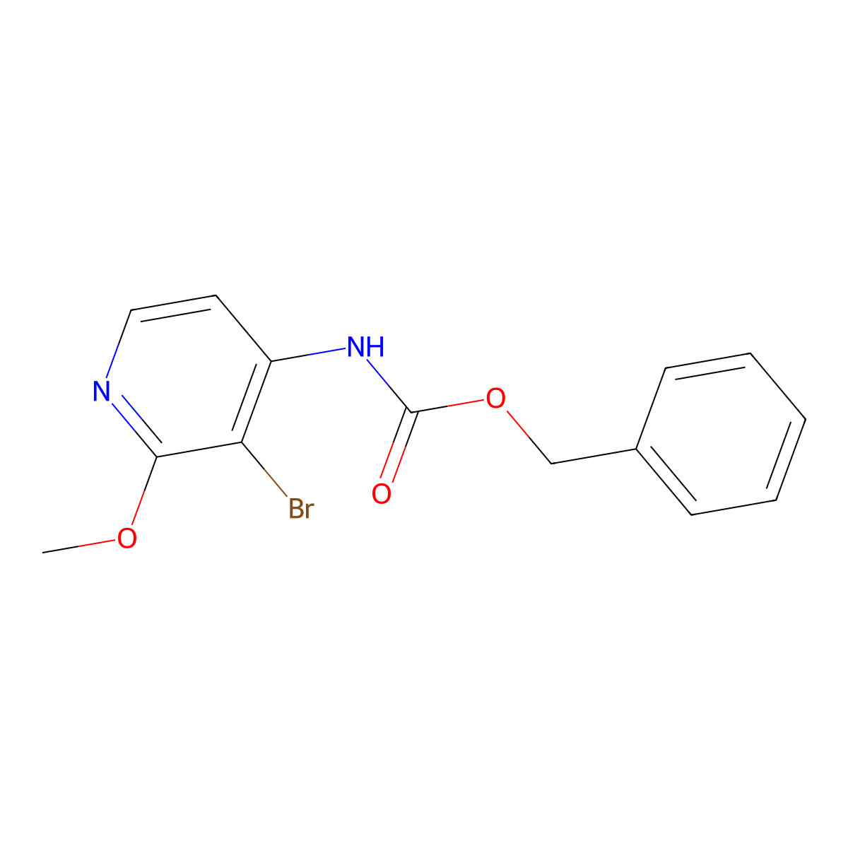 benzyl N-(3-bromo-2-methoxypyridin-4-yl)carbamate molecular structure, CAS 2680899-48-1
