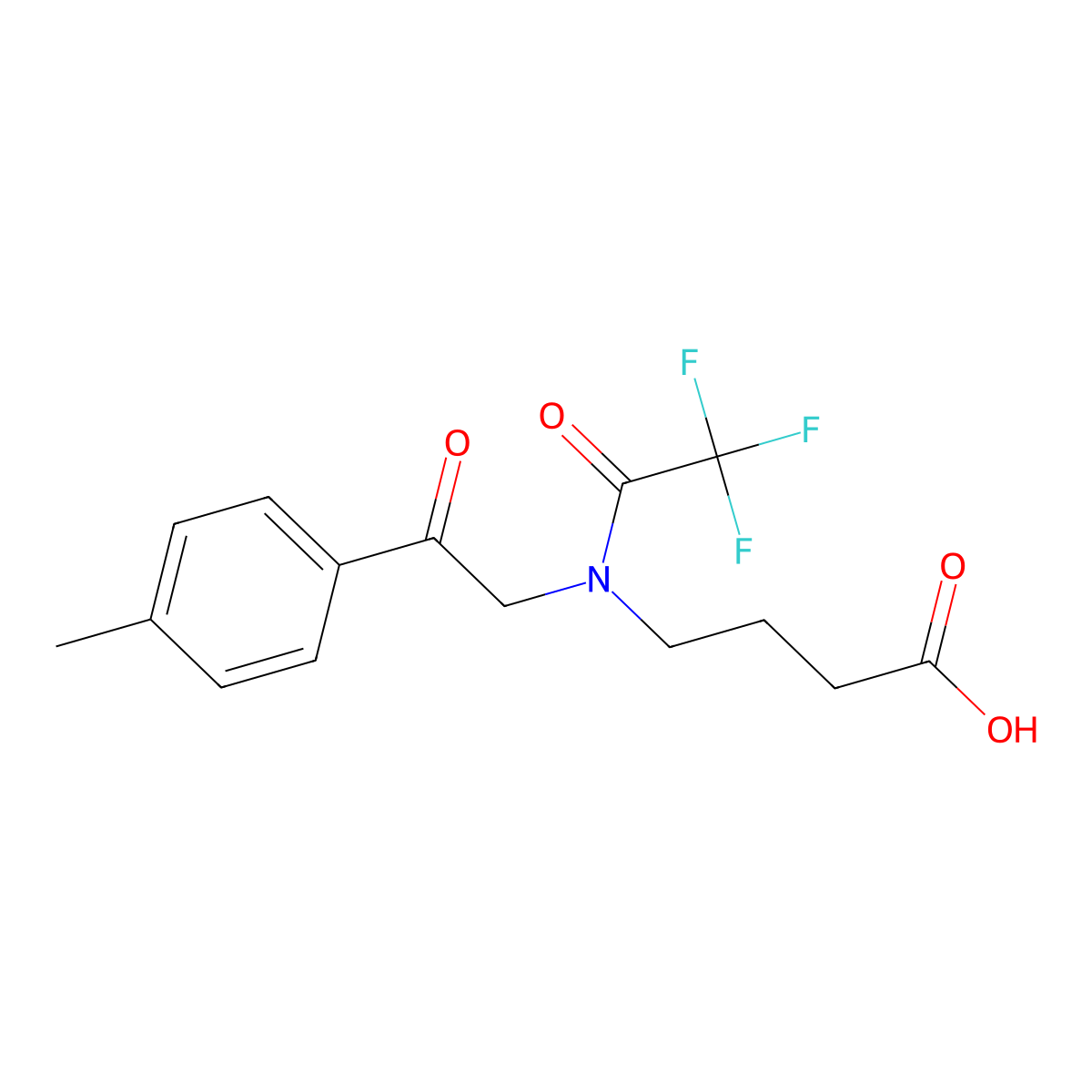 4-{2,2,2-trifluoro-N-[2-(4-methylphenyl)-2-oxoethyl]acetamido}butanoic acid molecular structure, CAS 2680899-50-5