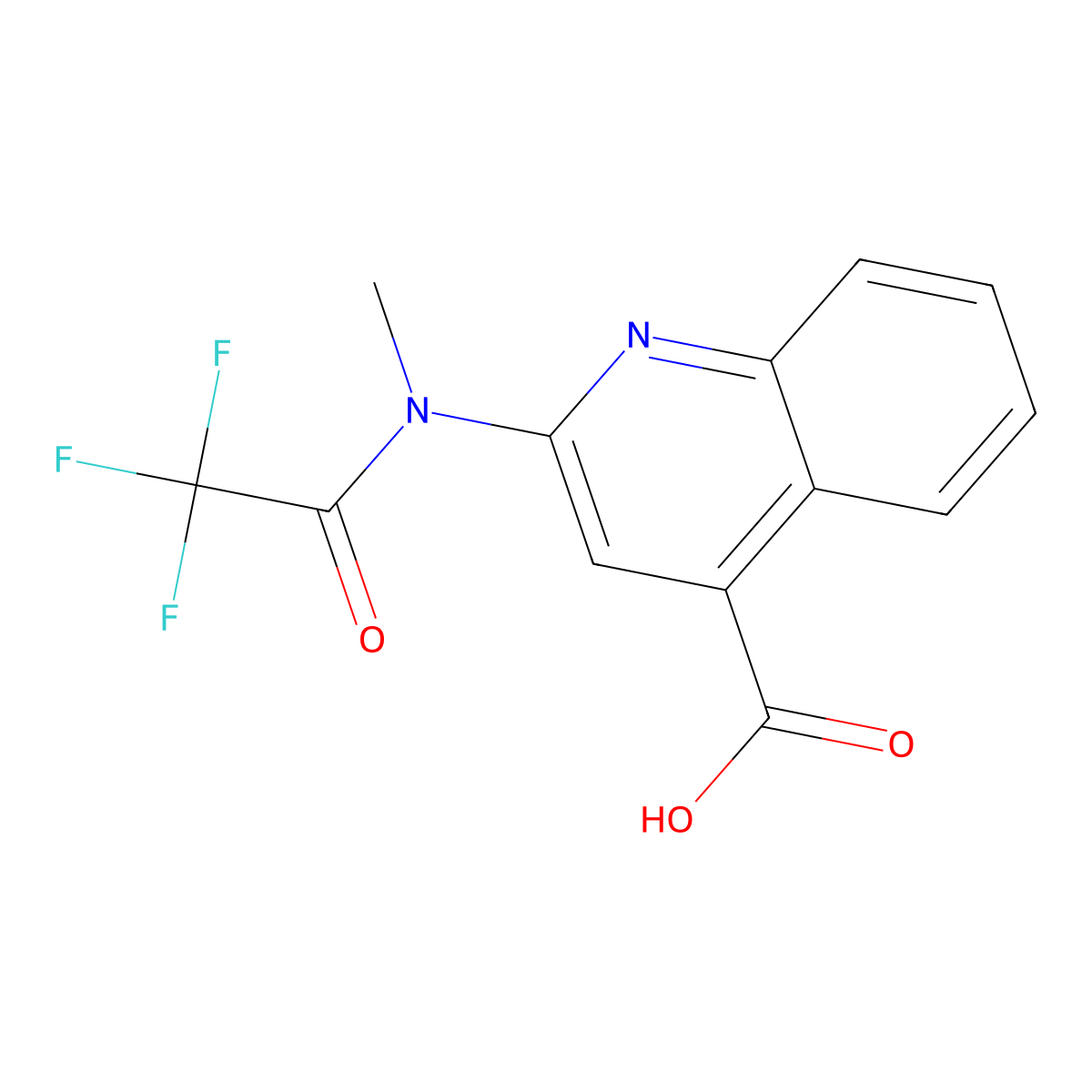 2-(2,2,2-trifluoro-N-methylacetamido)quinoline-4-carboxylic acid molecular structure, CAS 2680899-52-7