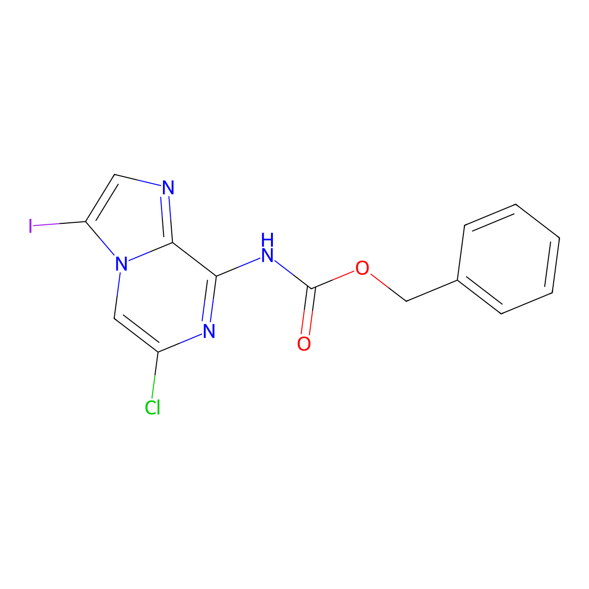 benzyl N-{6-chloro-3-iodoimidazo[1,2-a]pyrazin-8-yl}carbamate molecular structure, CAS 2680899-53-8