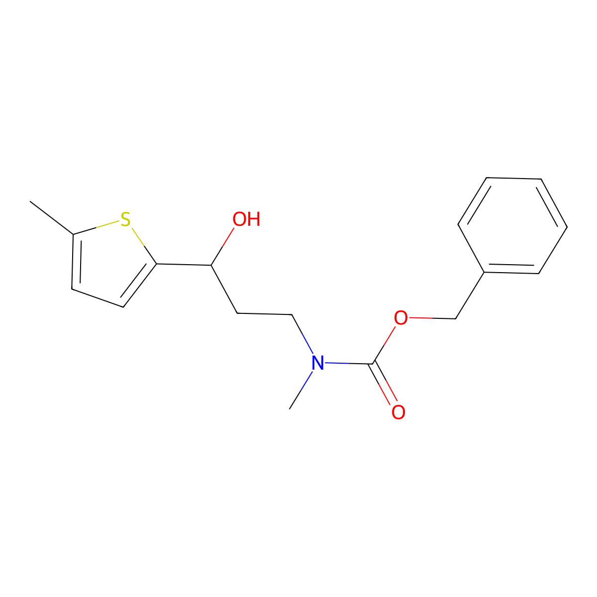 benzyl N-[3-hydroxy-3-(5-methylthiophen-2-yl)propyl]-N-methylcarbamate molecular structure, CAS 2680899-72-1