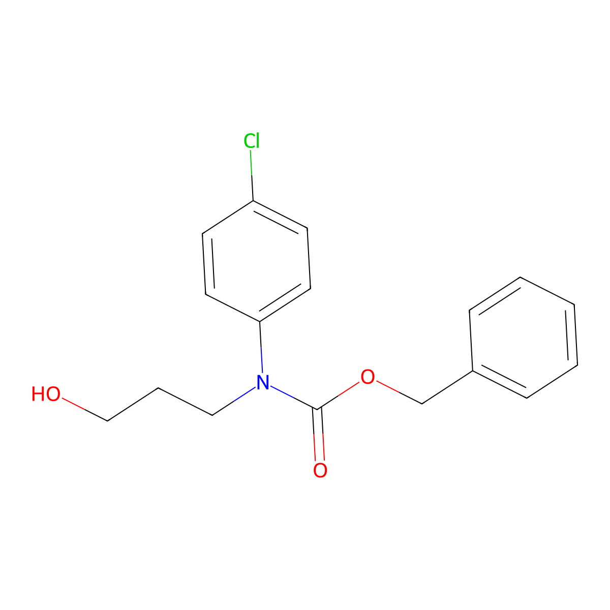 benzyl N-(4-chlorophenyl)-N-(3-hydroxypropyl)carbamate molecular structure, CAS 2680899-77-6