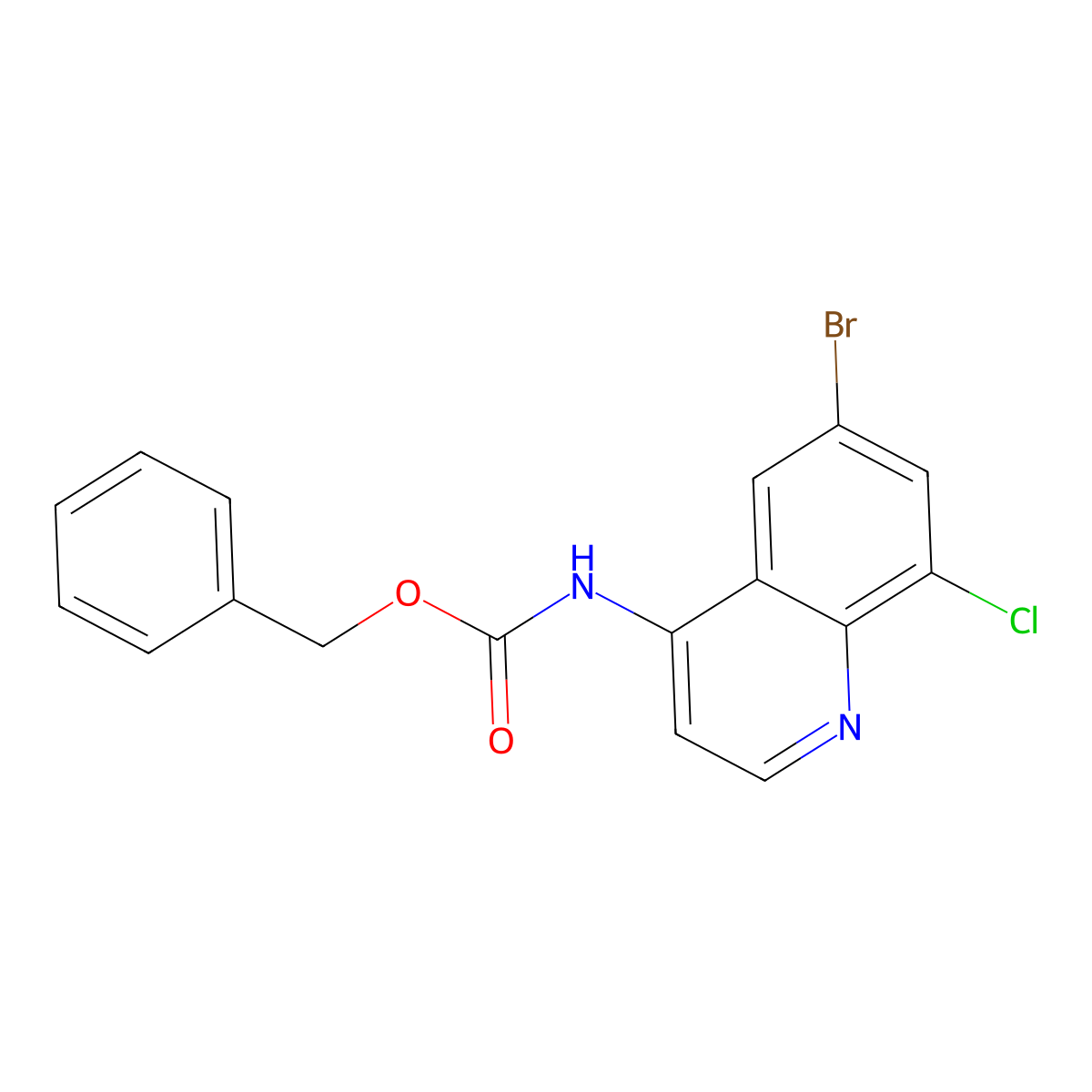 benzyl N-(6-bromo-8-chloroquinolin-4-yl)carbamate molecular structure, CAS 2680899-79-8