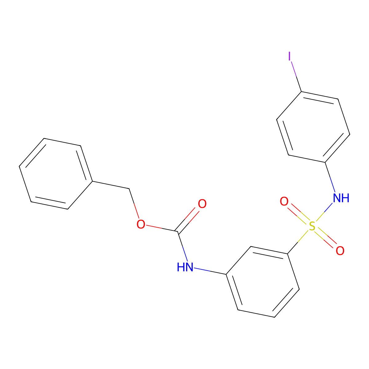 benzyl N-{3-[(4-iodophenyl)sulfamoyl]phenyl}carbamate molecular structure, CAS 2680899-83-4