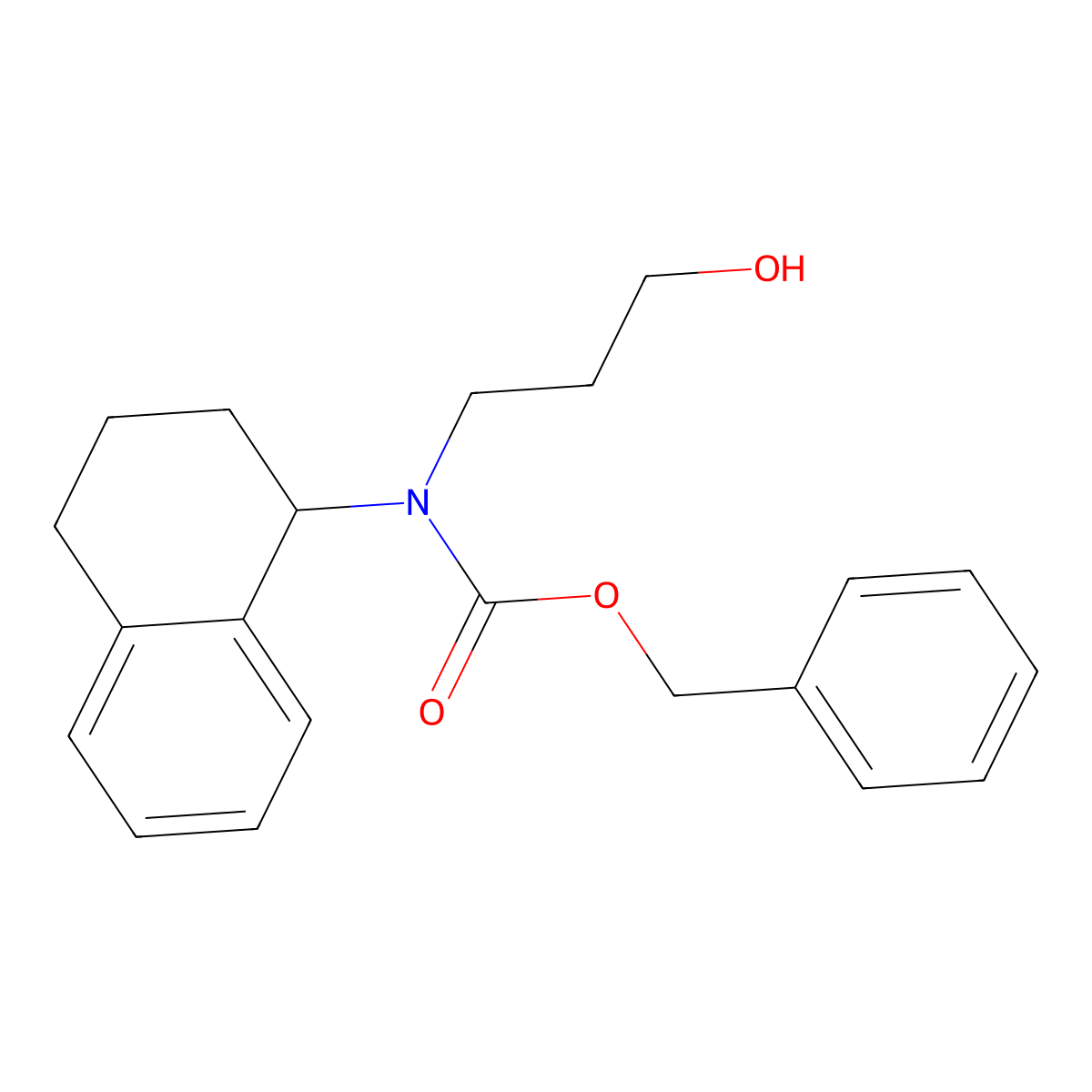 benzyl N-(3-hydroxypropyl)-N-(1,2,3,4-tetrahydronaphthalen-1-yl)carbamate molecular structure, CAS 2680899-84-5