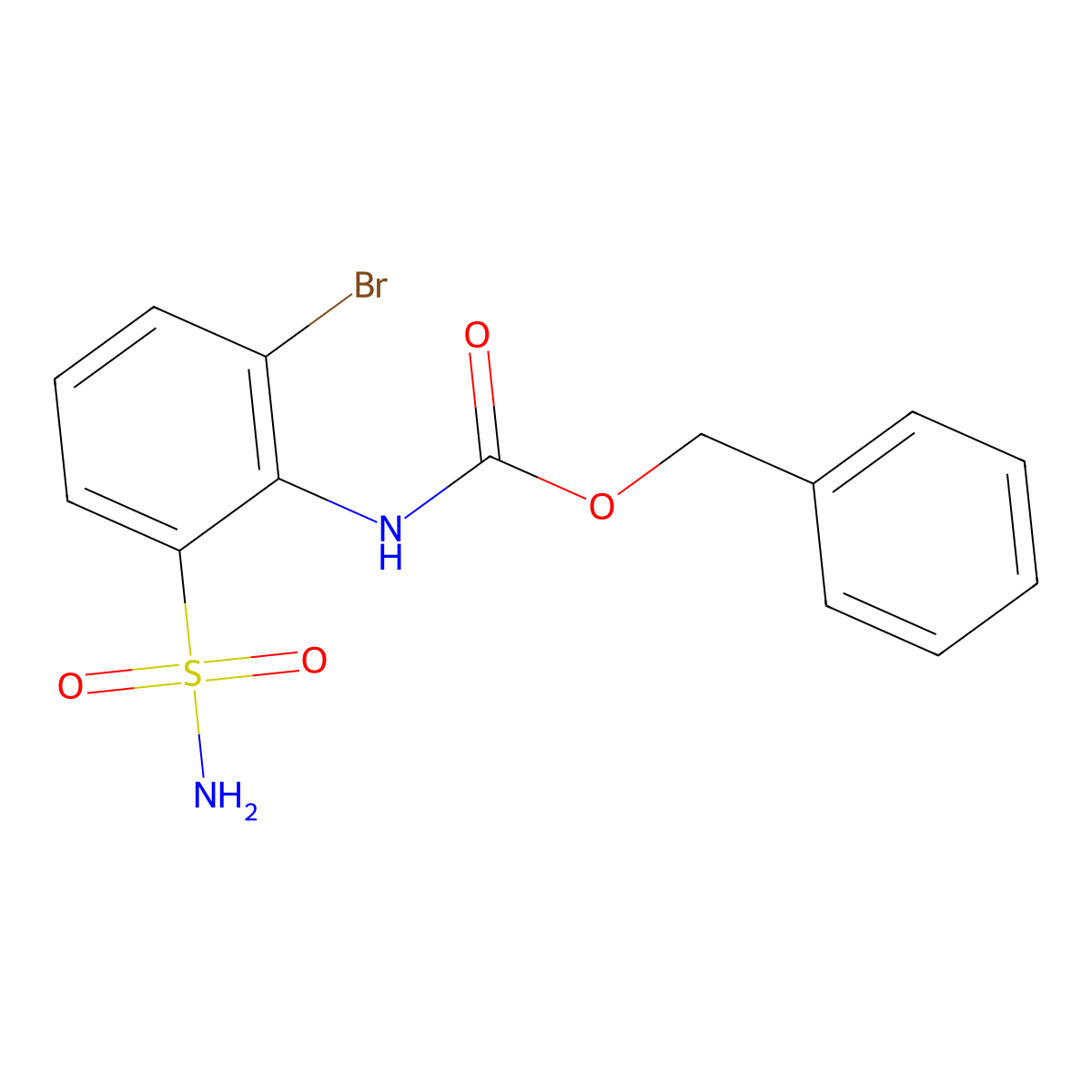 benzyl N-(2-bromo-6-sulfamoylphenyl)carbamate molecular structure, CAS 2680899-99-2