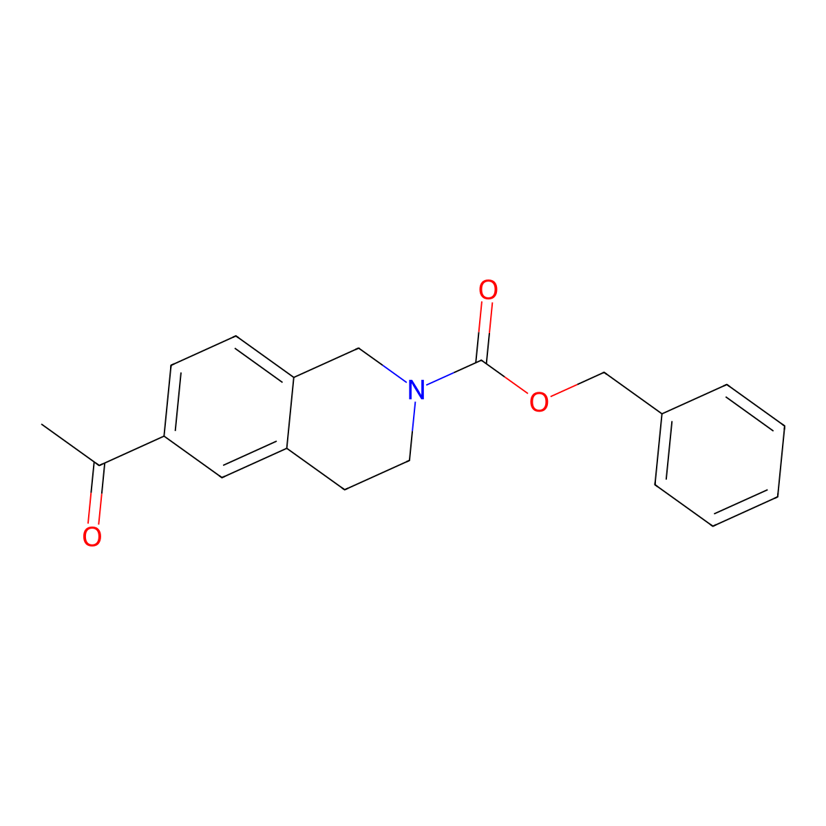 Benzyl 6-acetyl-1,2,3,4-tetrahydroisoquinoline-2-carboxylate molecular structure, CAS 2680900-02-9