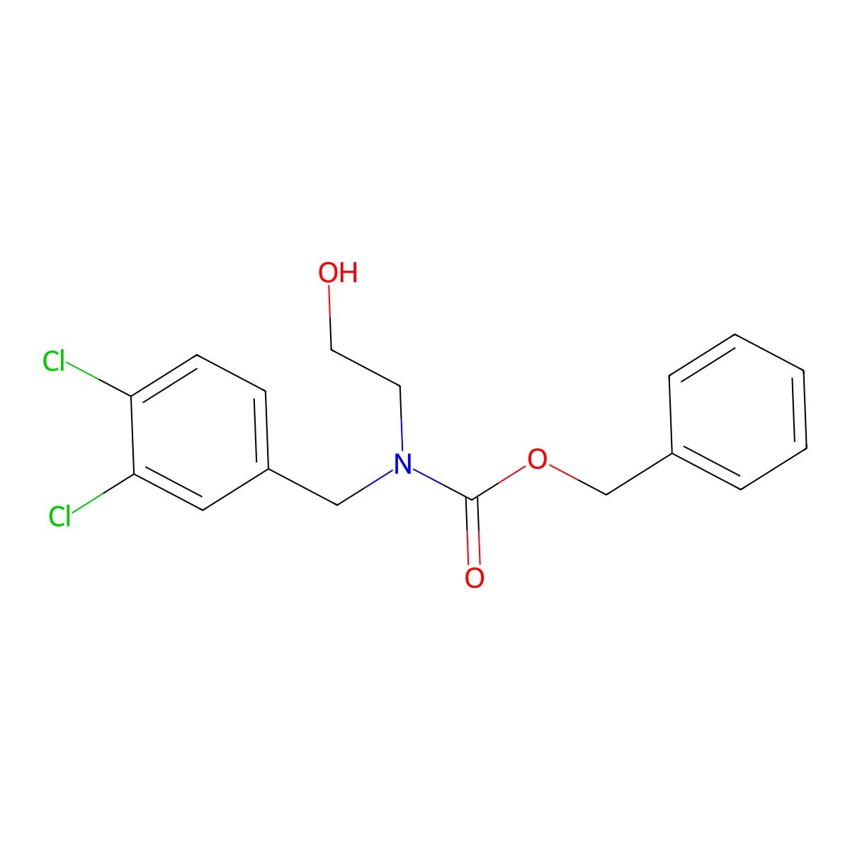 benzyl N-[(3,4-dichlorophenyl)methyl]-N-(2-hydroxyethyl)carbamate molecular structure, CAS 2680900-13-2