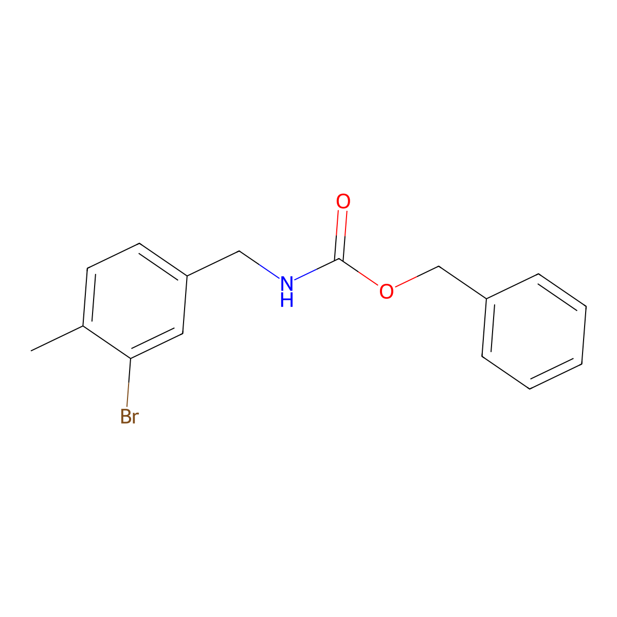 benzyl N-[(3-bromo-4-methylphenyl)methyl]carbamate molecular structure, CAS 2680900-22-3