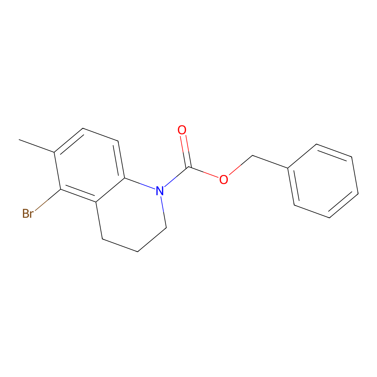 Benzyl 5-bromo-6-methyl-1,2,3,4-tetrahydroquinoline-1-carboxylate molecular structure, CAS 2680900-28-9