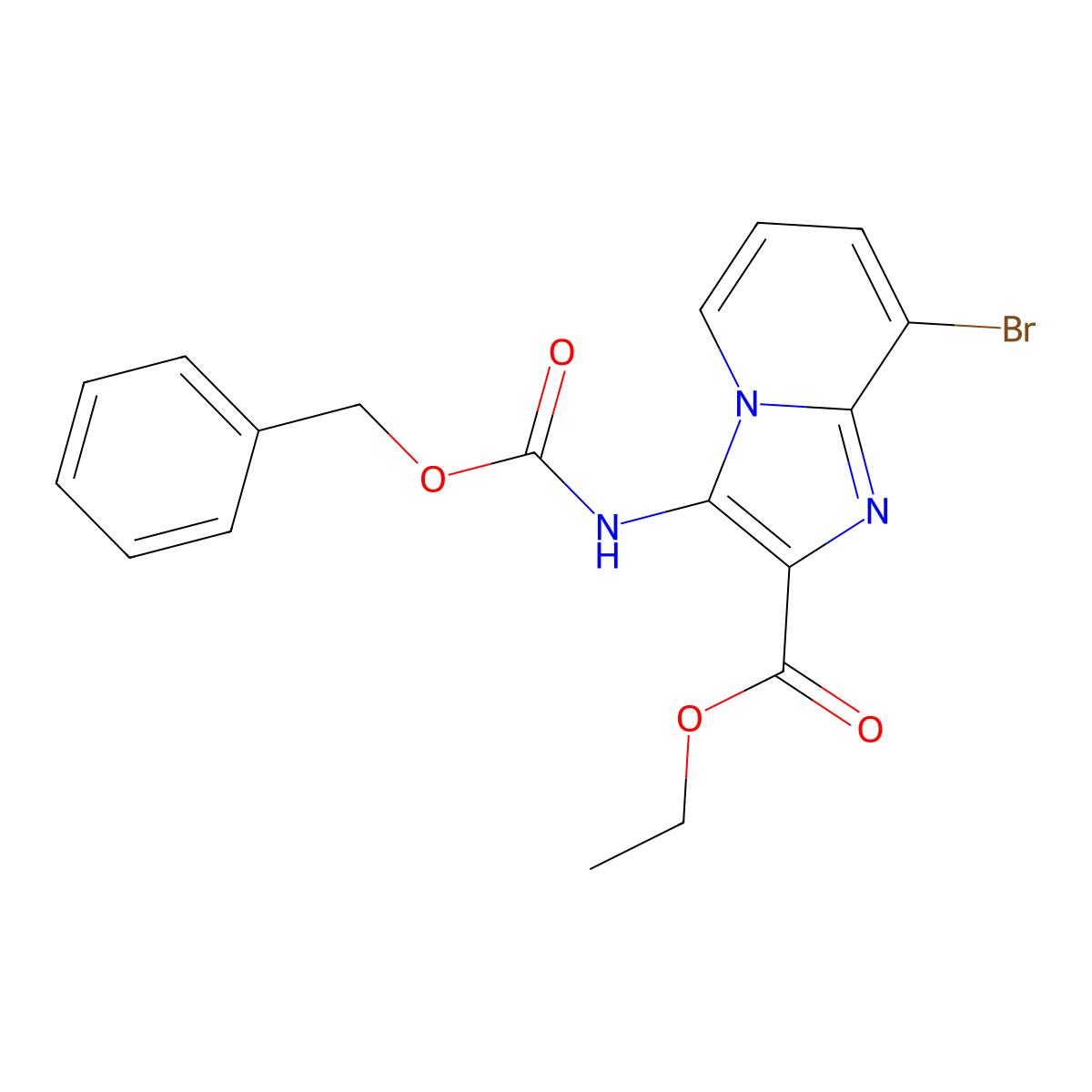 Ethyl 3-{[(benzyloxy)carbonyl]amino}-8-bromoimidazo[1,2-a]pyridine-2-carboxylate molecular structure, CAS 2680900-29-0