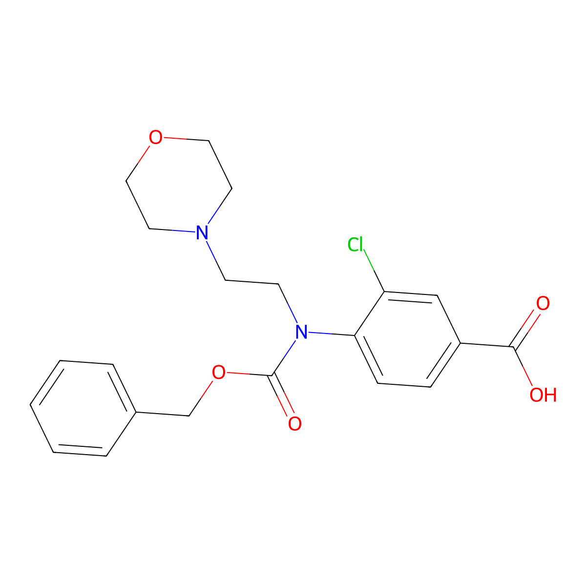 4-{[(Benzyloxy)carbonyl][2-(morpholin-4-yl)ethyl]amino}-3-chlorobenzoic acid molecular structure, CAS 2680900-33-6