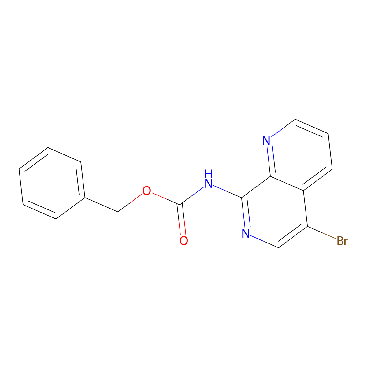 benzyl N-(5-bromo-1,7-naphthyridin-8-yl)carbamate molecular structure, CAS 2680900-45-0