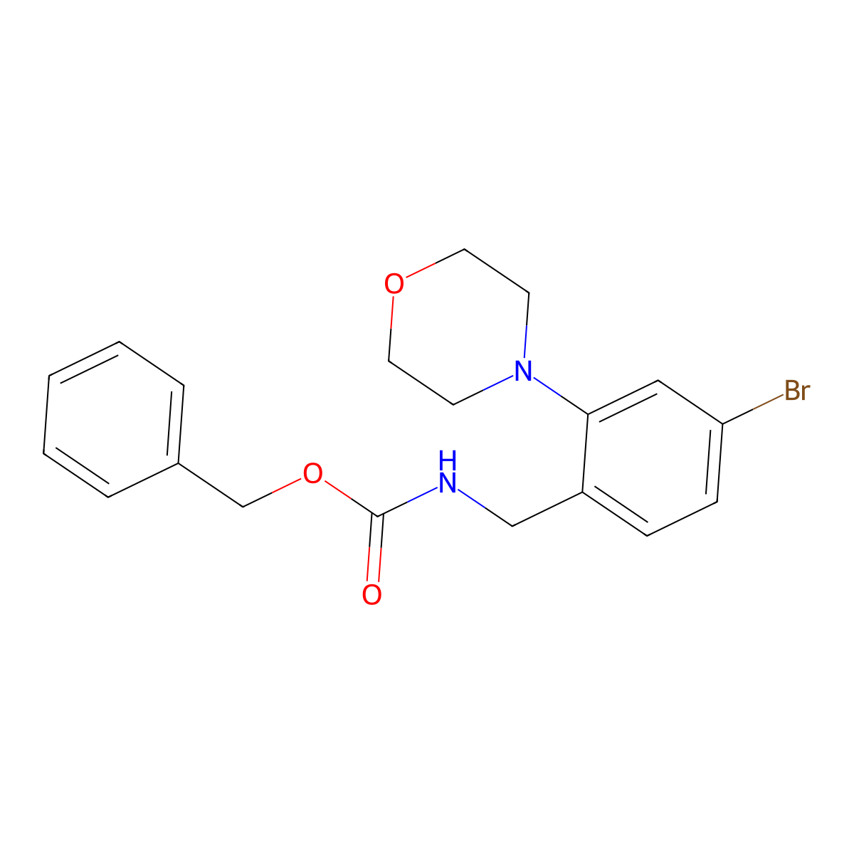 benzyl N-{[4-bromo-2-(morpholin-4-yl)phenyl]methyl}carbamate molecular structure, CAS 2680900-51-8