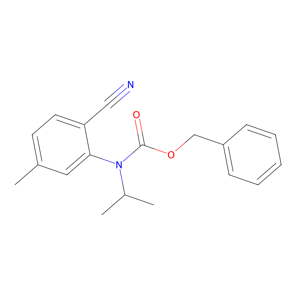 benzyl N-(2-cyano-5-methylphenyl)-N-(propan-2-yl)carbamate molecular structure, CAS 2680900-52-9