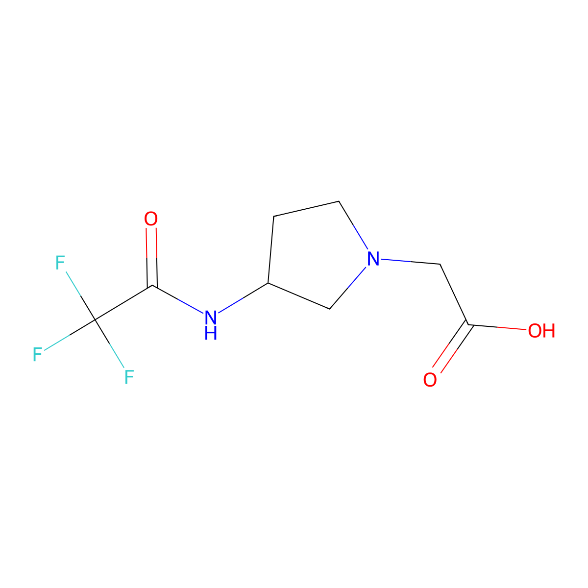 2-[3-(Trifluoroacetamido)pyrrolidin-1-yl]acetic acid molecular structure, CAS 2680900-53-0
