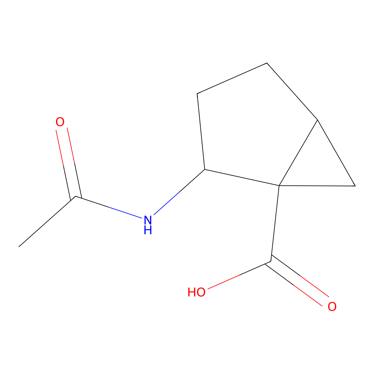 2-Acetamidobicyclo[3.1.0]hexane-1-carboxylic acid molecular structure, CAS 2680900-54-1