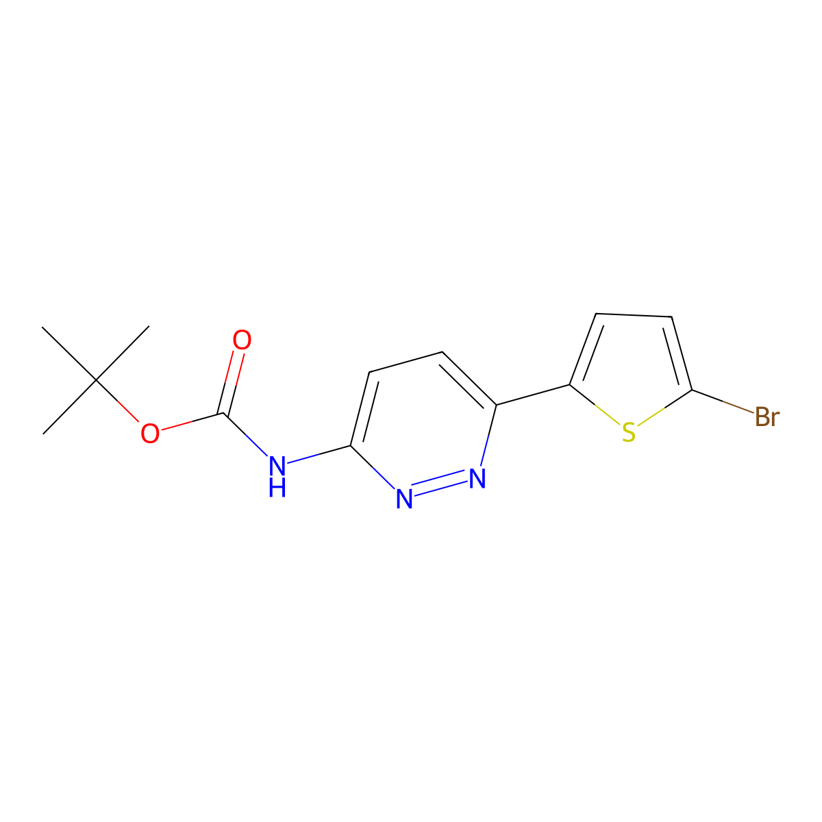 tert-butyl N-[6-(5-bromothiophen-2-yl)pyridazin-3-yl]carbamate molecular structure, CAS 2680900-60-9
