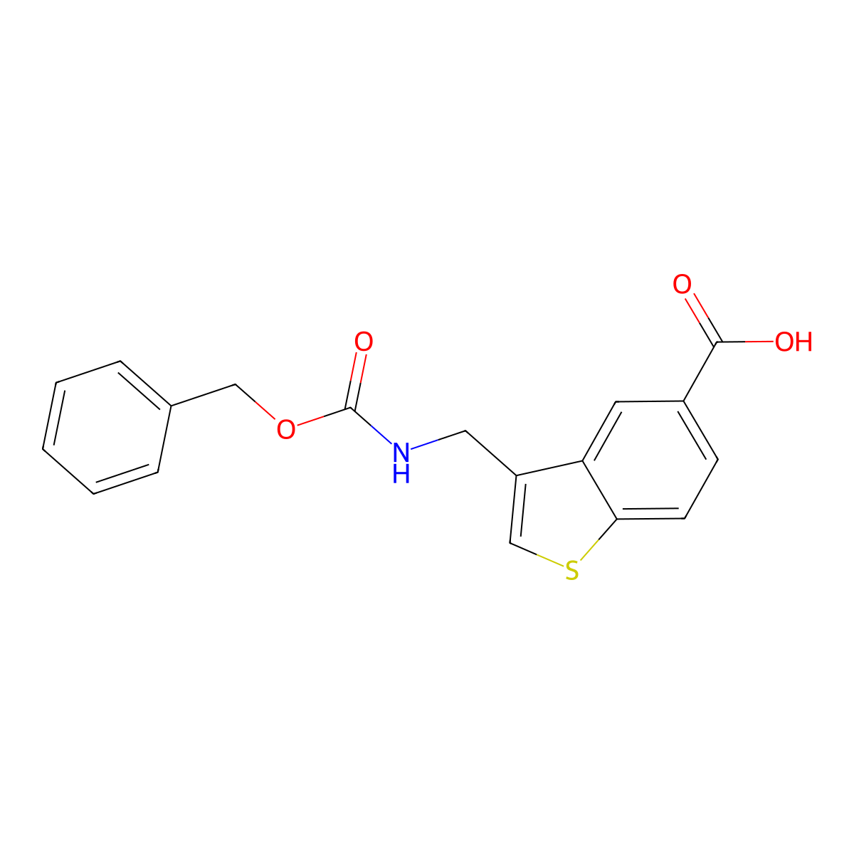 3-({[(Benzyloxy)carbonyl]amino}methyl)-1-benzothiophene-5-carboxylic acid molecular structure, CAS 2680900-69-8