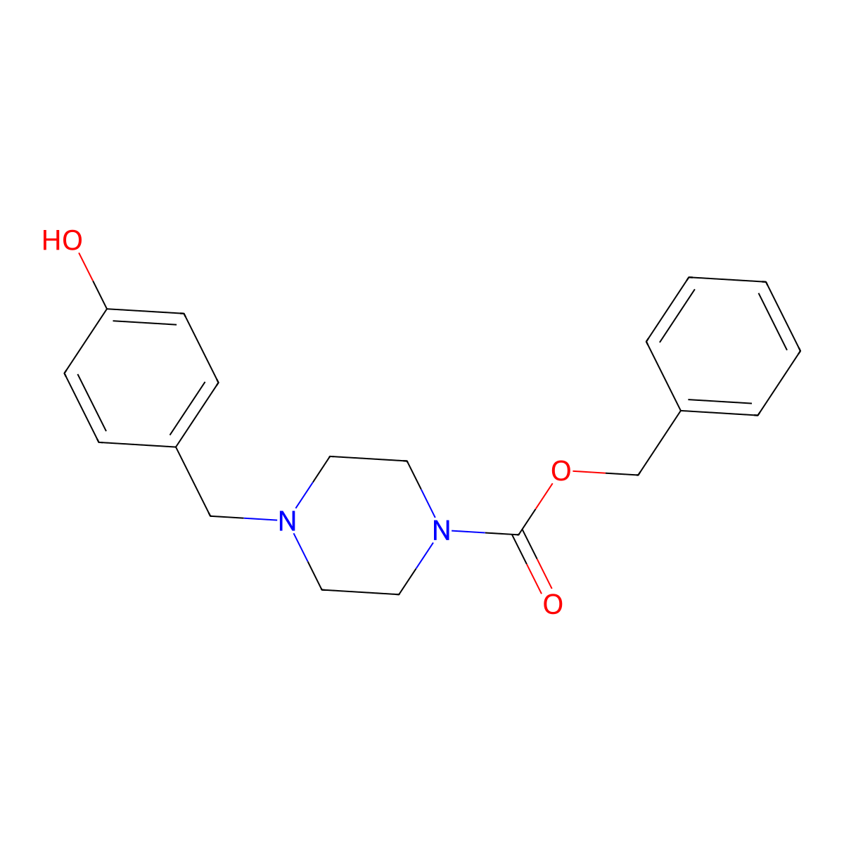 Benzyl 4-[(4-hydroxyphenyl)methyl]piperazine-1-carboxylate molecular structure, CAS 2680900-90-5