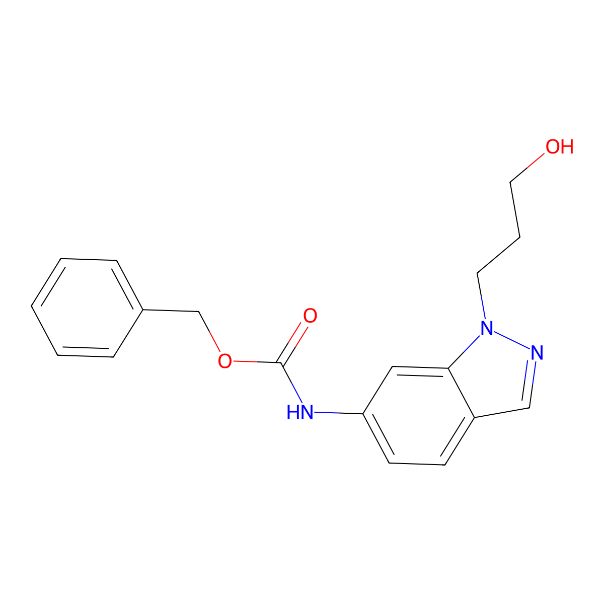 benzyl N-[1-(3-hydroxypropyl)-1H-indazol-6-yl]carbamate molecular structure, CAS 2680900-95-0
