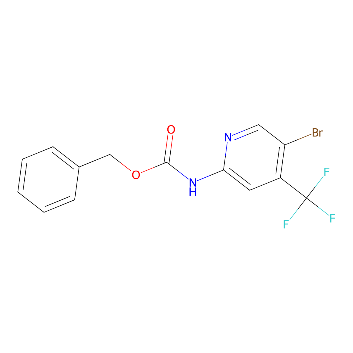 benzyl N-[5-bromo-4-(trifluoromethyl)pyridin-2-yl]carbamate molecular structure, CAS 2680900-99-4