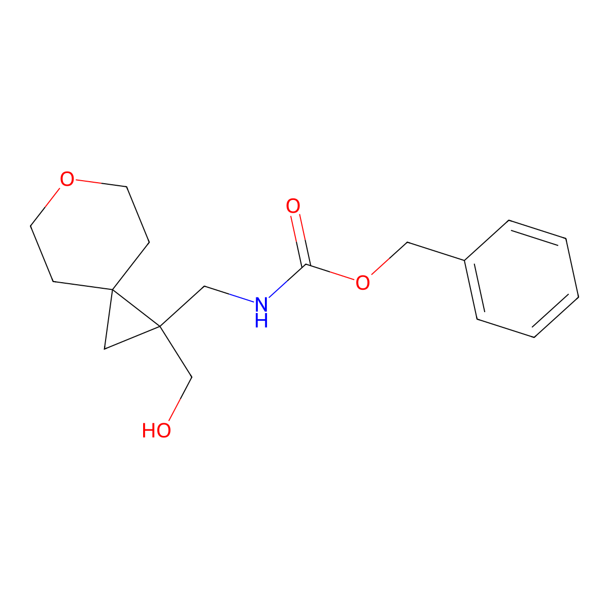 benzyl N-{[1-(hydroxymethyl)-6-oxaspiro[2.5]octan-1-yl]methyl}carbamate molecular structure, CAS 2680901-01-1