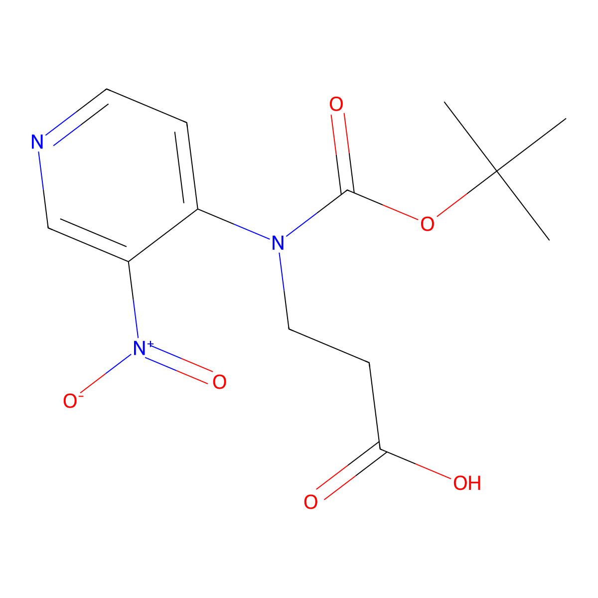 3-{[(Tert-butoxy)carbonyl](3-nitropyridin-4-yl)amino}propanoic acid molecular structure, CAS 2680901-02-2